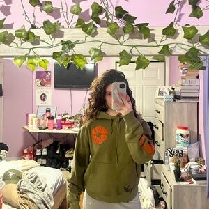 Adidas X Pharell collab Olive Hoodie with Bold Logo